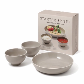 Ordi Starter 3P Set Deep  Beigehand-painted ceramic bowl