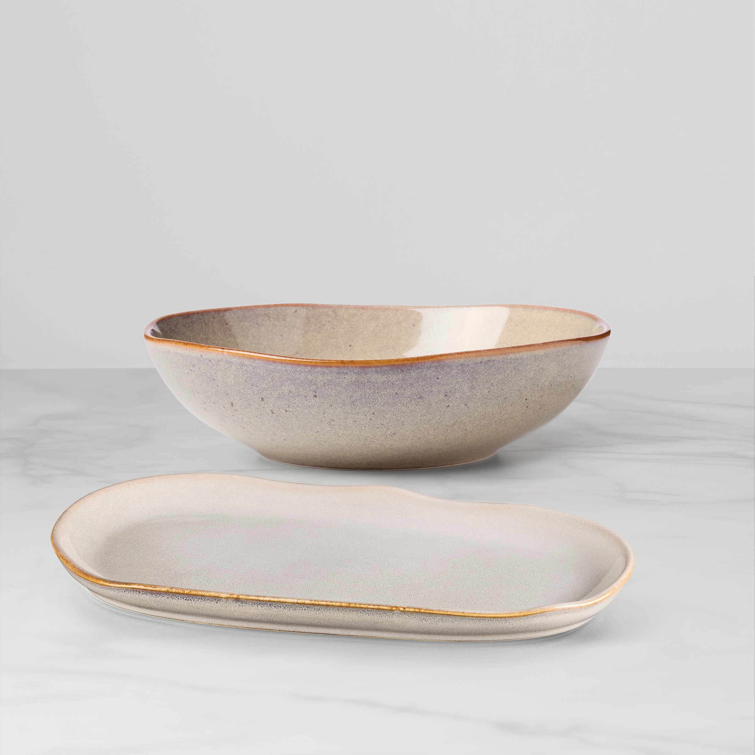 Organic Shades Oatmeal 2-Piece Serving Setafternoon tea dessert tray