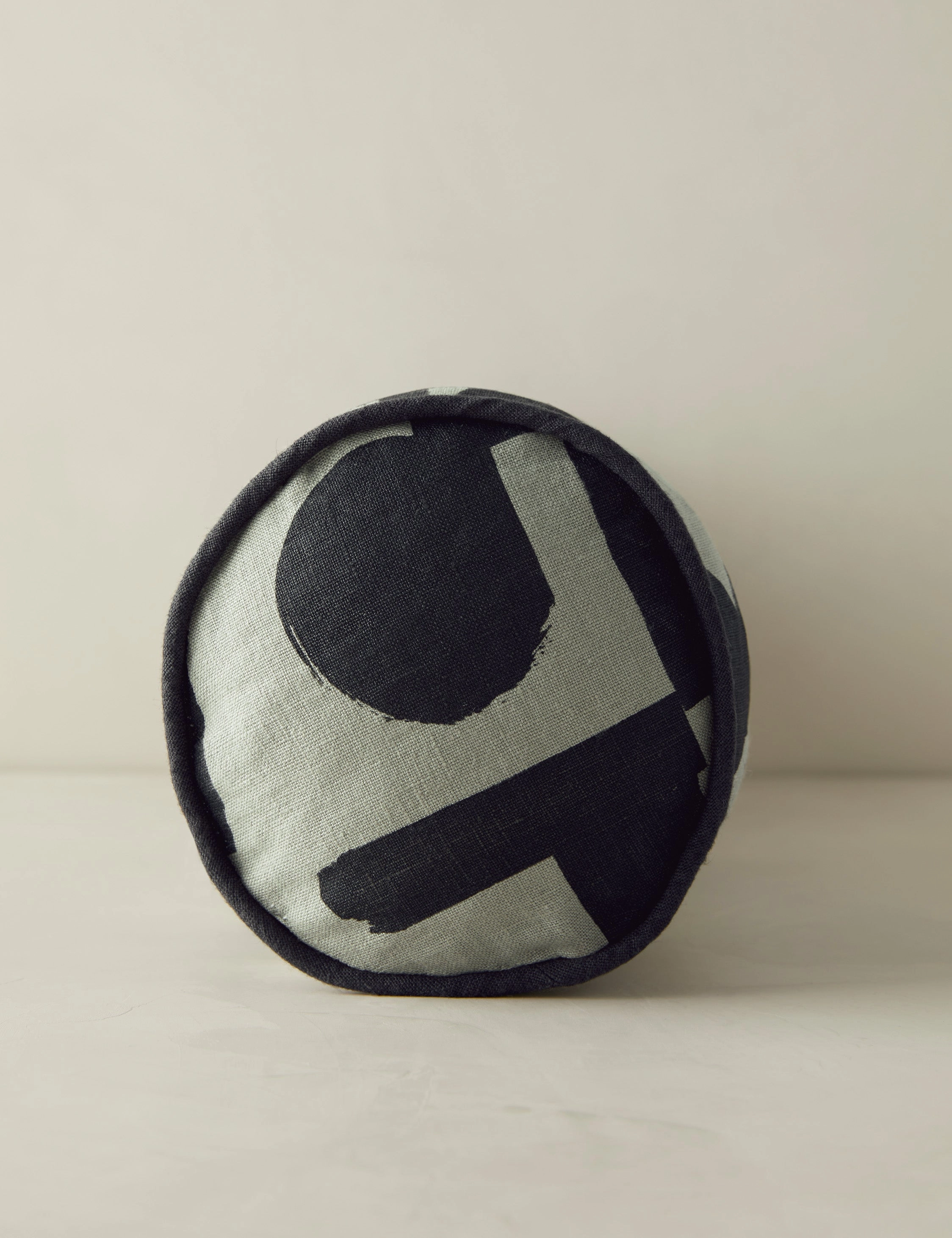 Organic Shapes Linen Bolster Pillow by Sarah Sherman Samuel