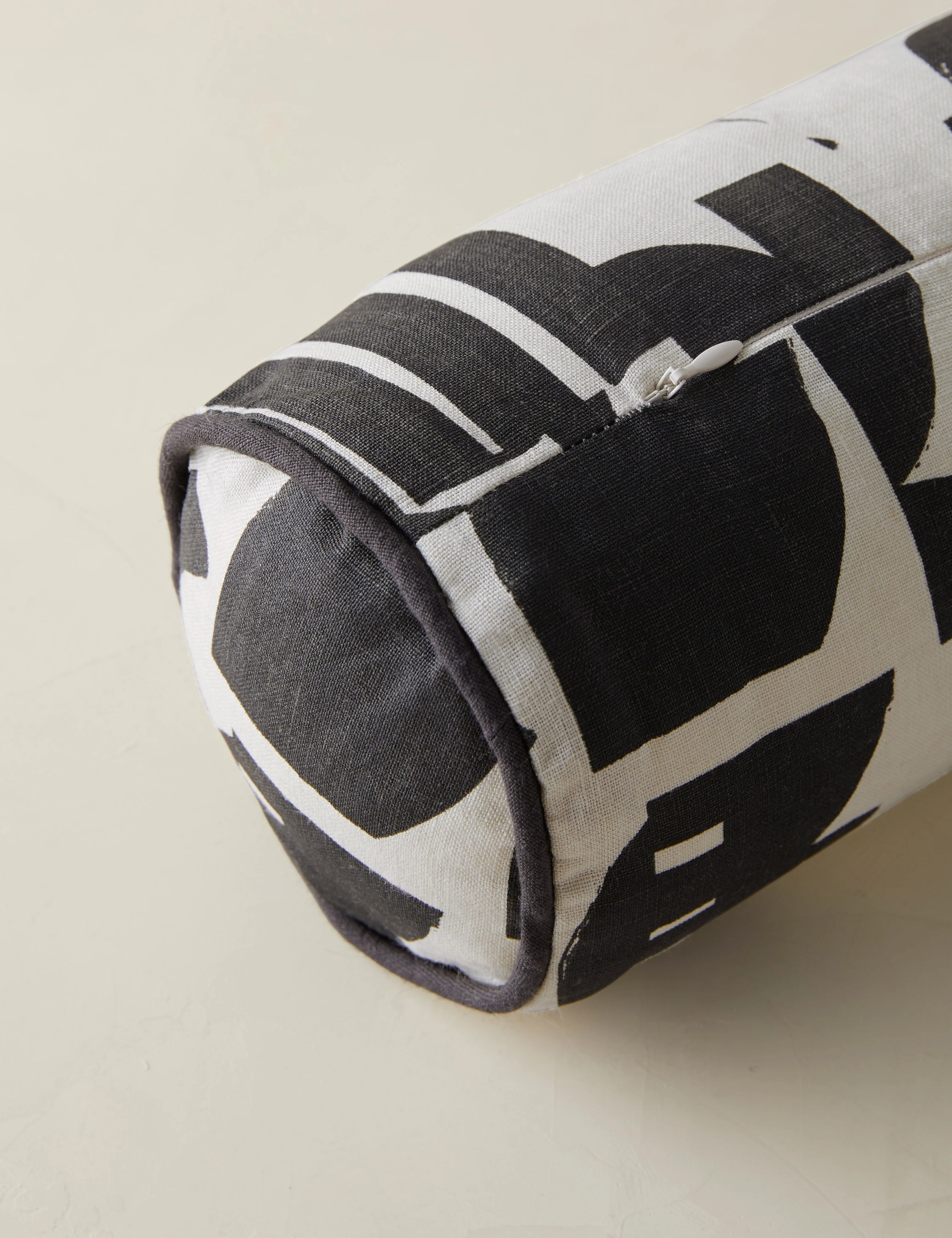 Organic Shapes Linen Bolster Pillow by Sarah Sherman Samuel
