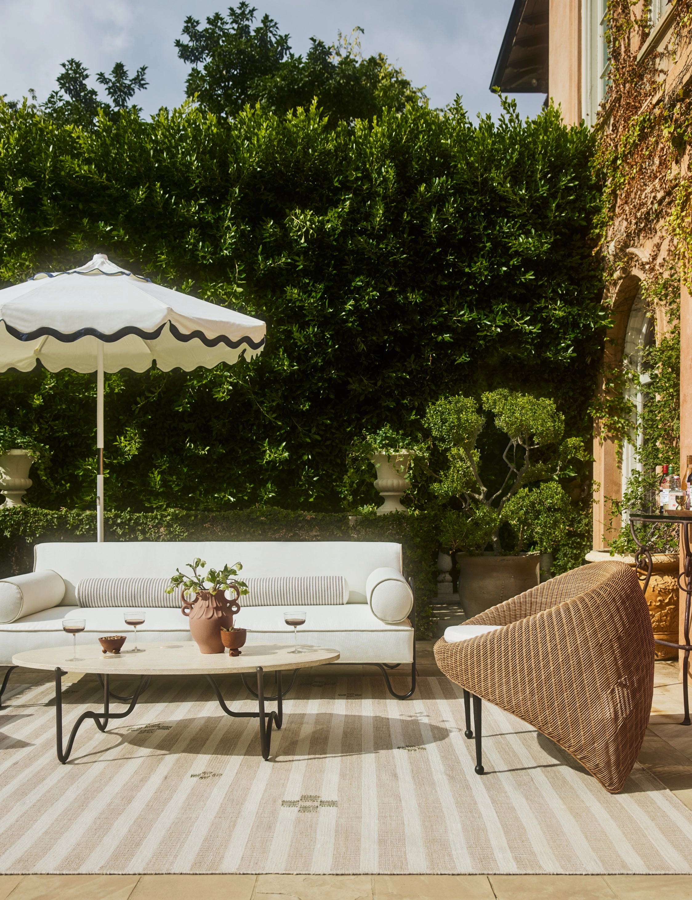 Orion Handwoven Indoor / Outdoor Rug by Sarah Sherman Samueloutdoor wrought iron plant stand