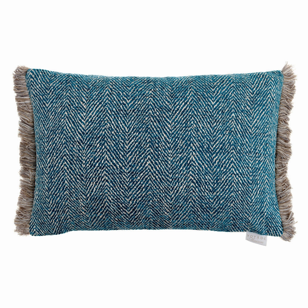 Oryx Feather Cushion Azure