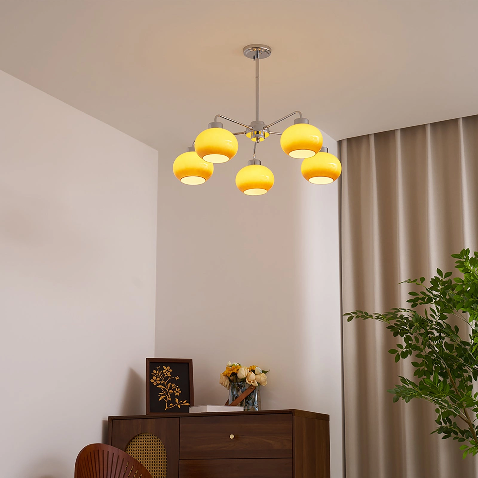 Oval Persimmon Chandelier