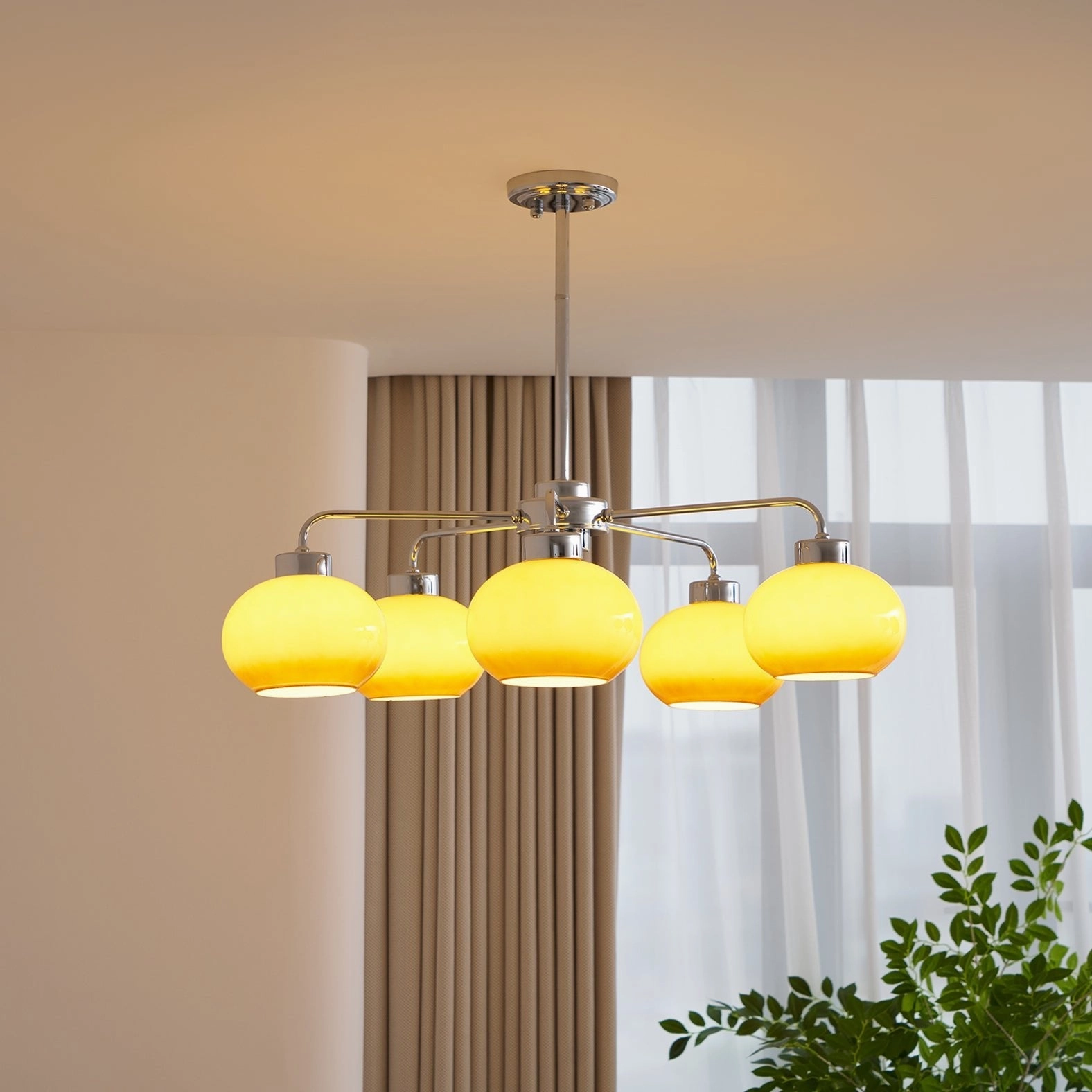 Oval Persimmon Chandelier