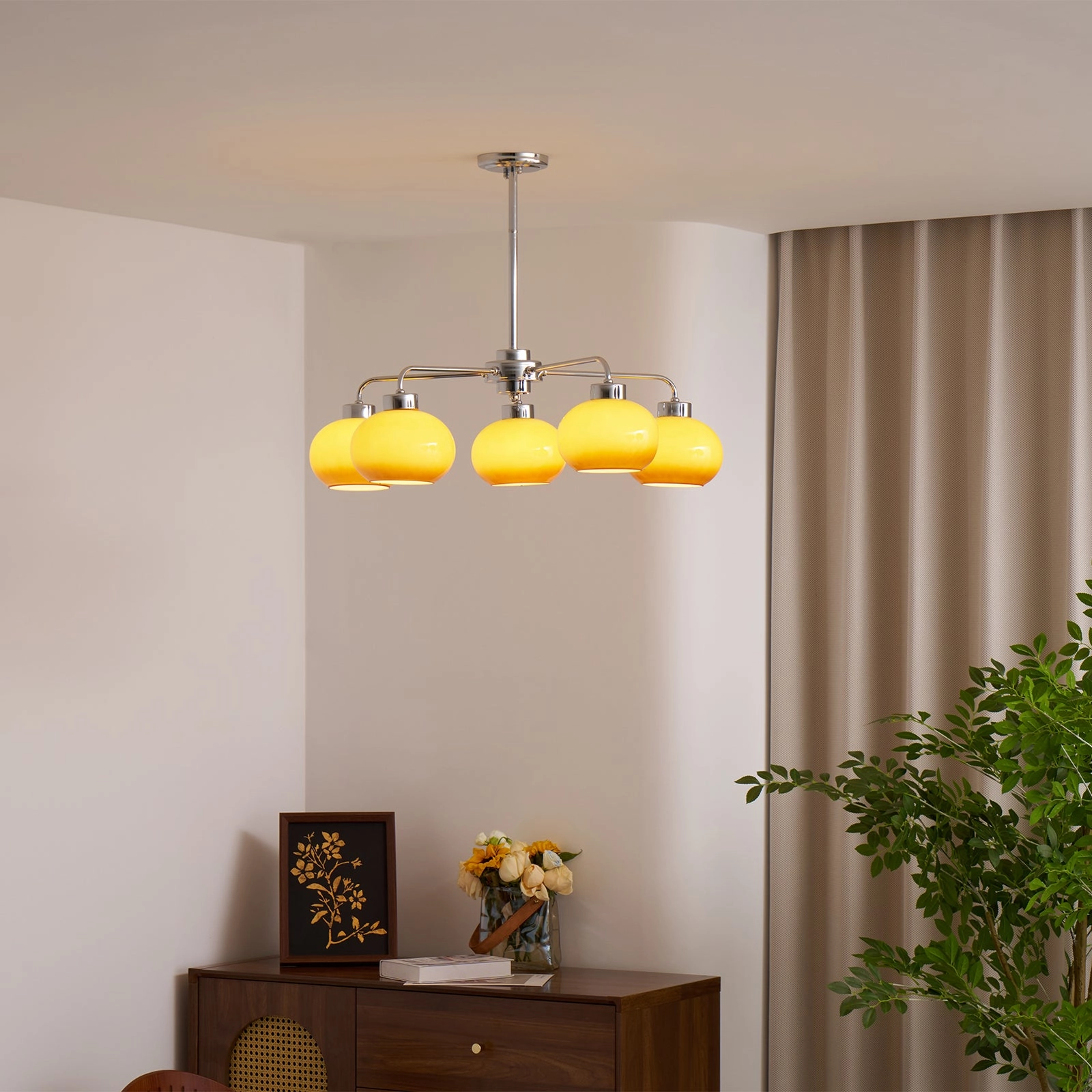 Oval Persimmon Chandelier