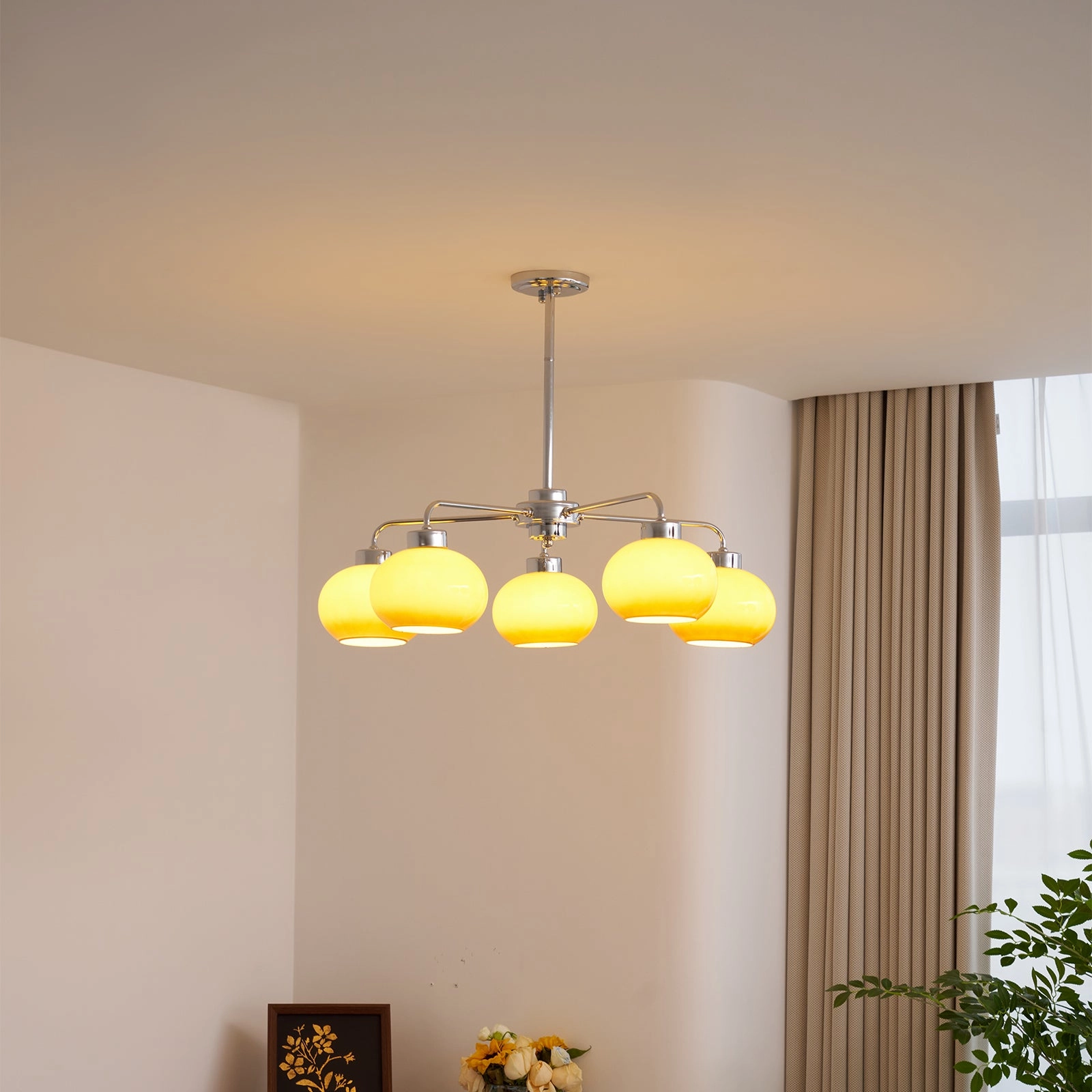 Oval Persimmon Chandelier