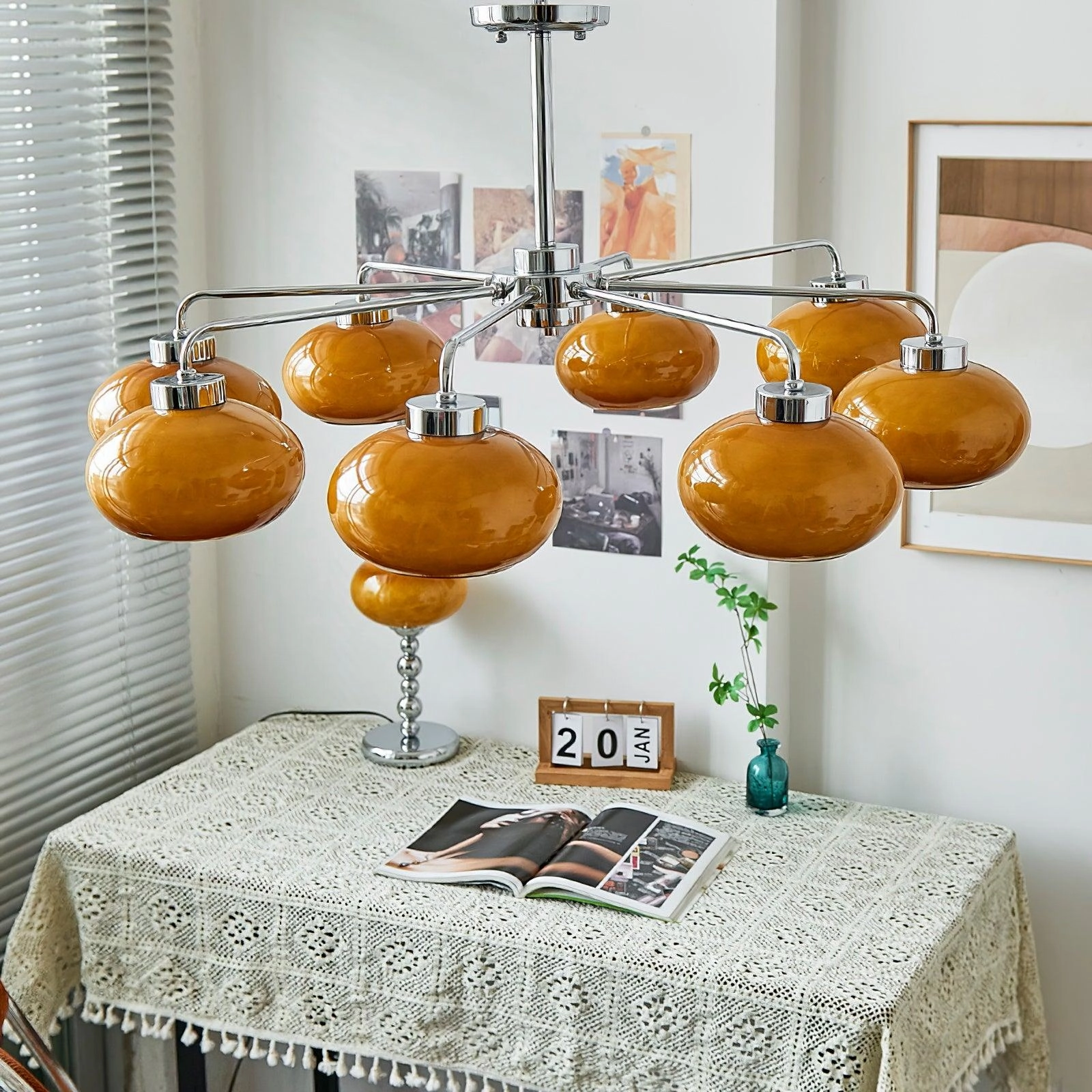 Oval Persimmon Chandelier