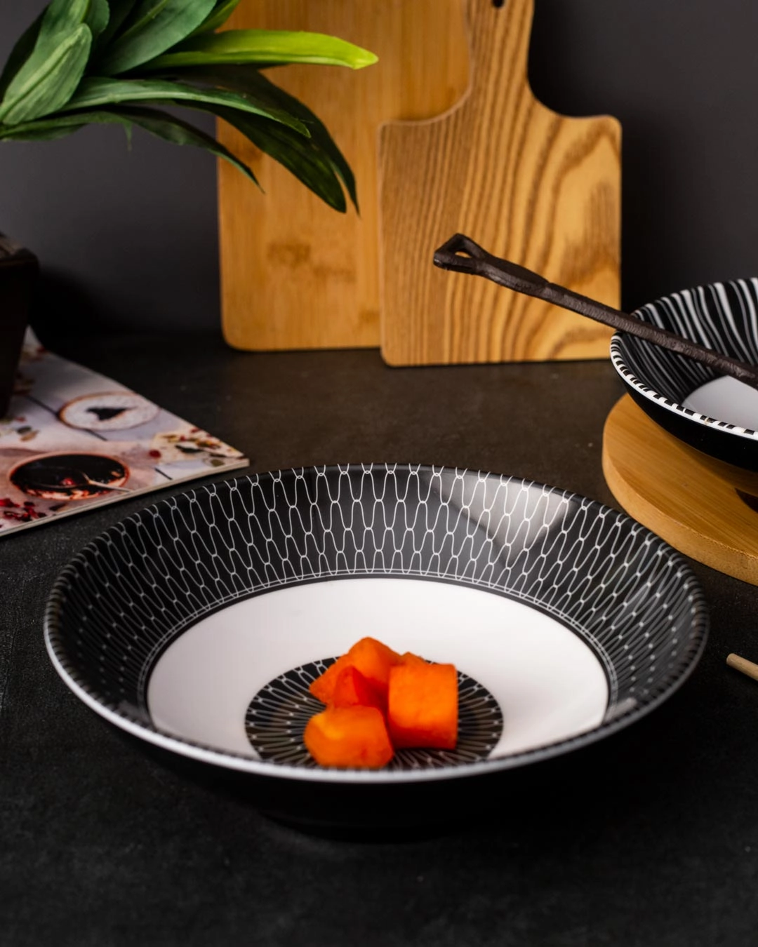 Palace Melamine Serving Bowl - Black