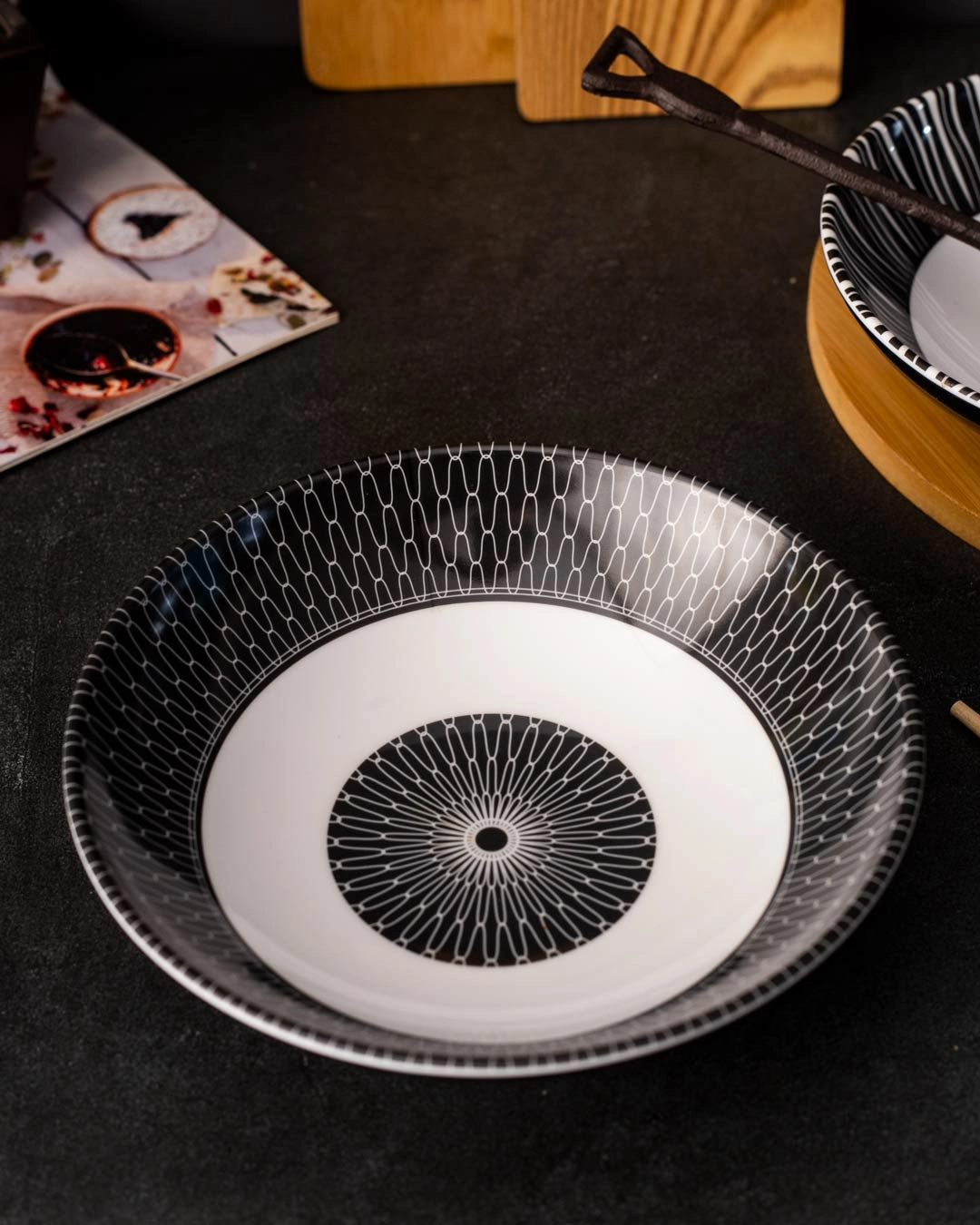 Palace Melamine Serving Bowl - Black