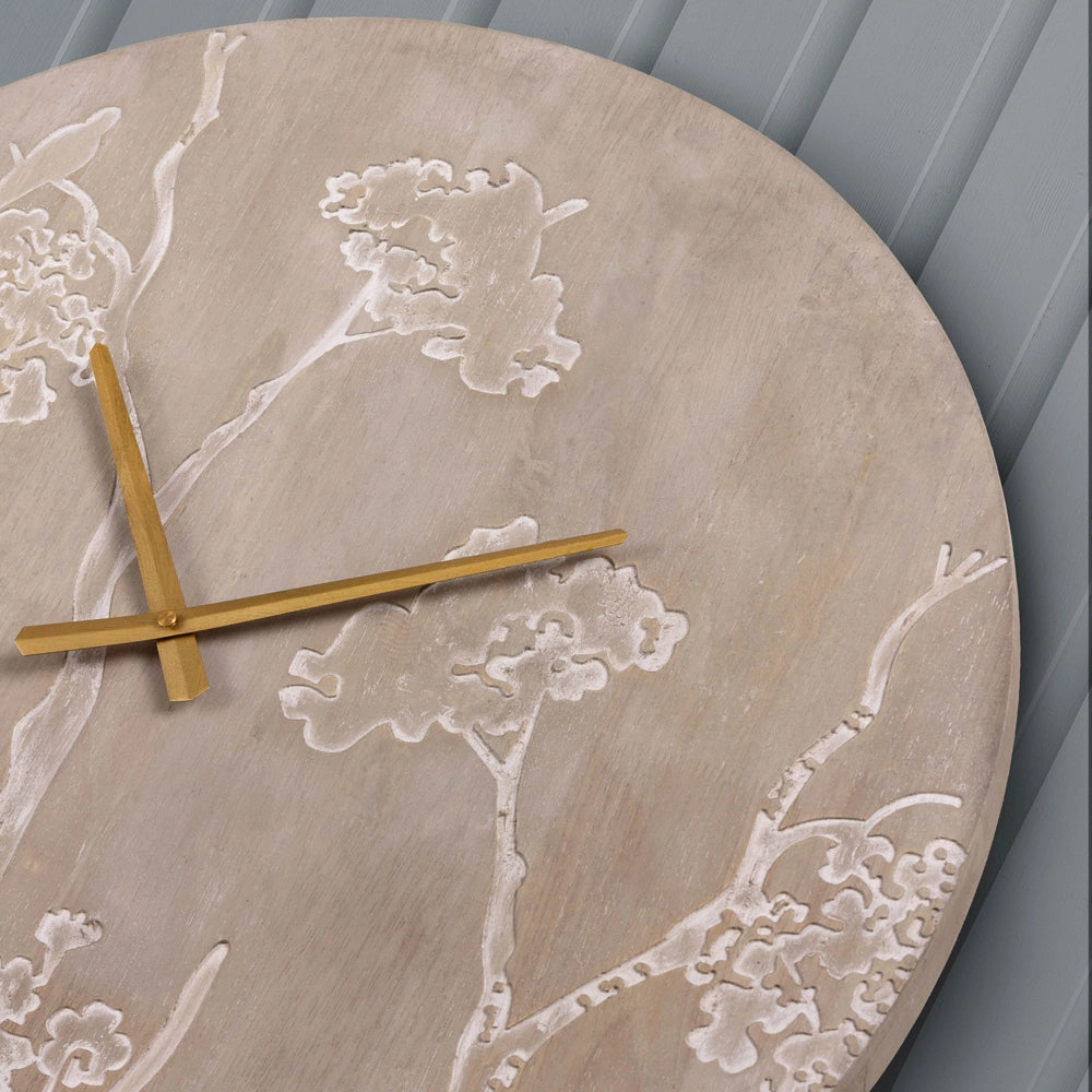 Paloma Wooden Clock Weathered Oak