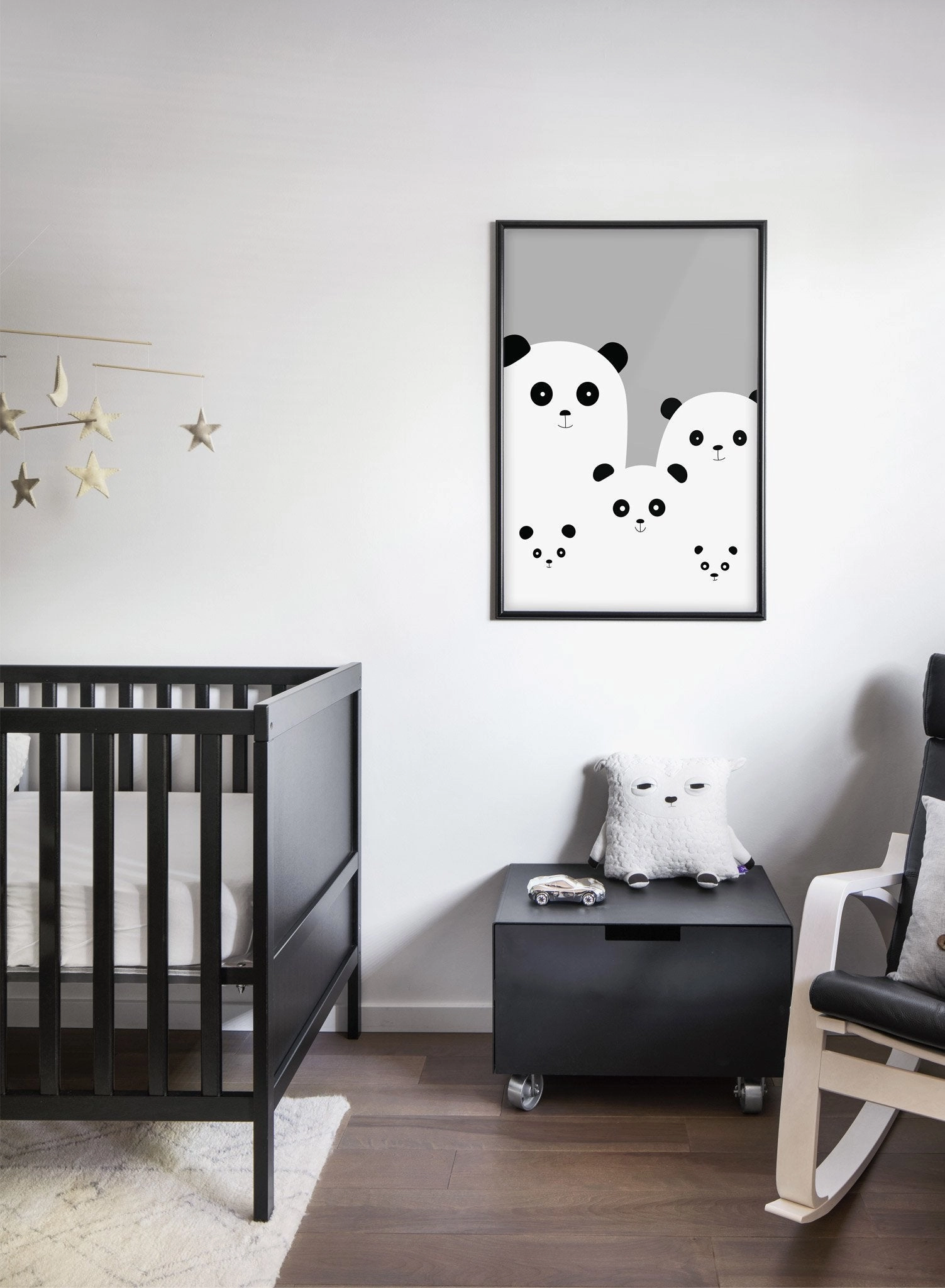 Panda Family in Black, Poster