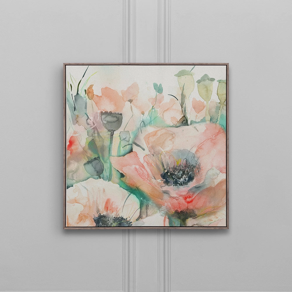 Papavera Biscay Framed Canvas Stone