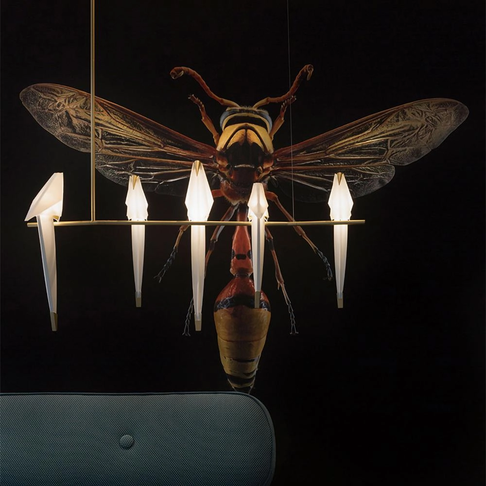 Paper Crane Bird LED Chandelier