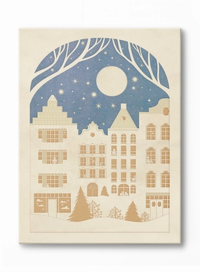 Papercut Winter in the City, Canvasindoor decorative canvas print