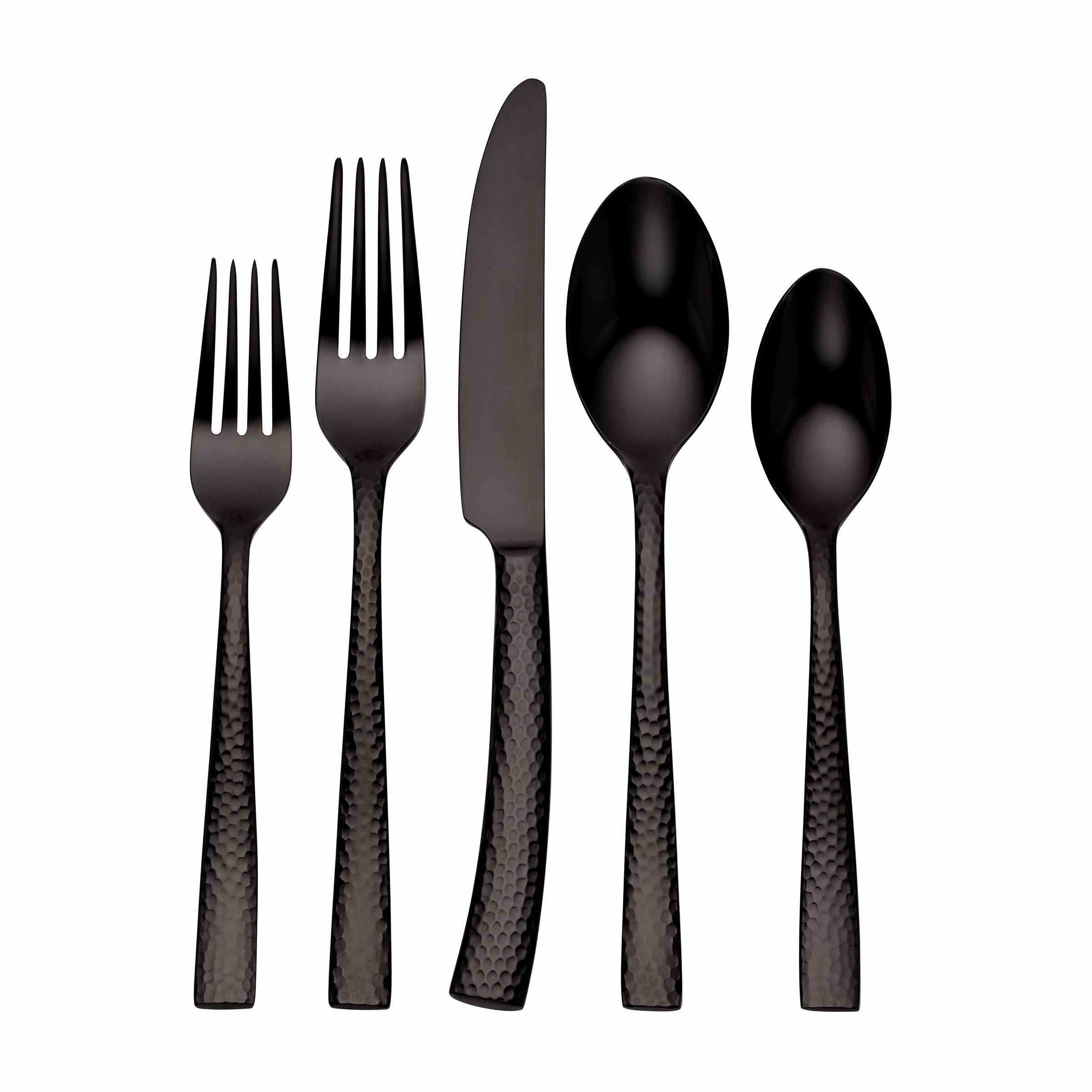 Paris Hammered Gunmetal Titanium 20 Piece Flatware Seteco-friendly bamboo fiber tableware set 