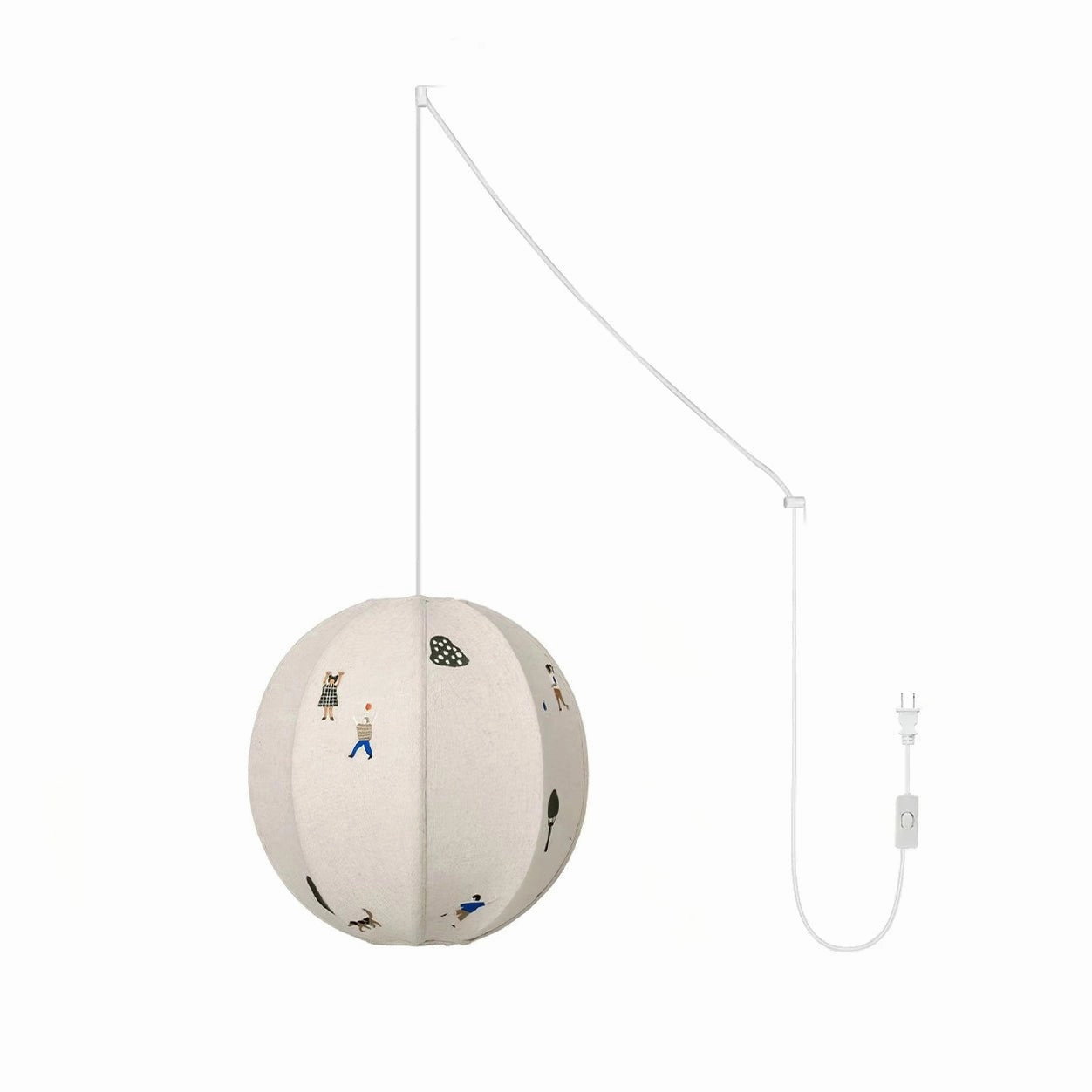 Park Embroidered Textile Swag Lamp