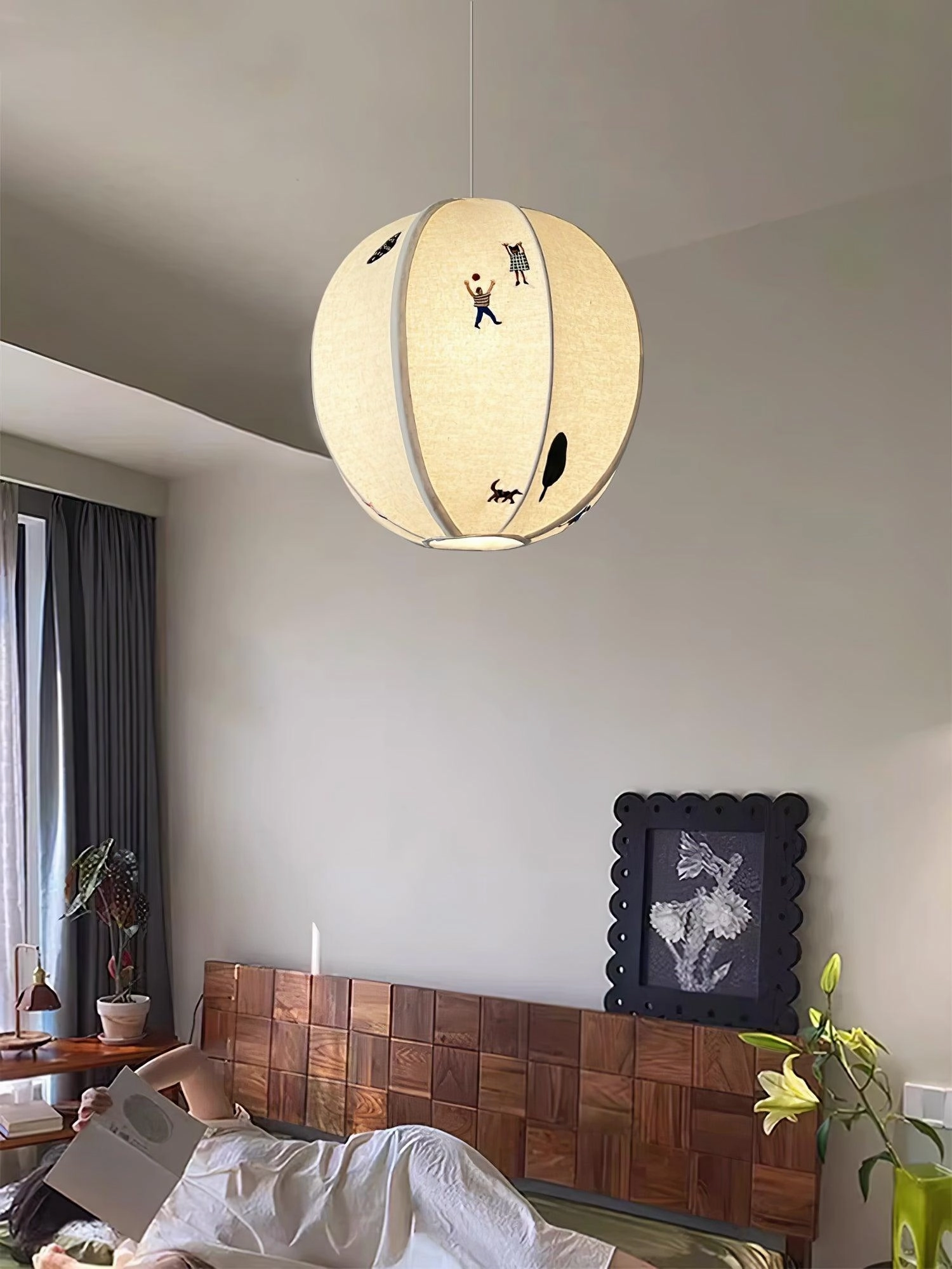 Park Embroidered Textile Swag Lamp