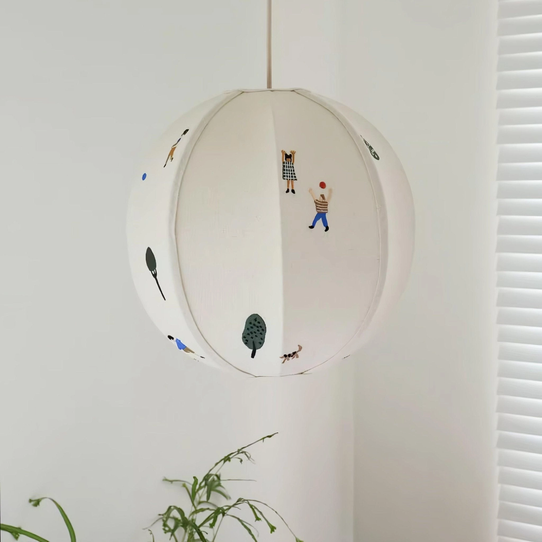 Park Embroidered Textile Swag Lamp