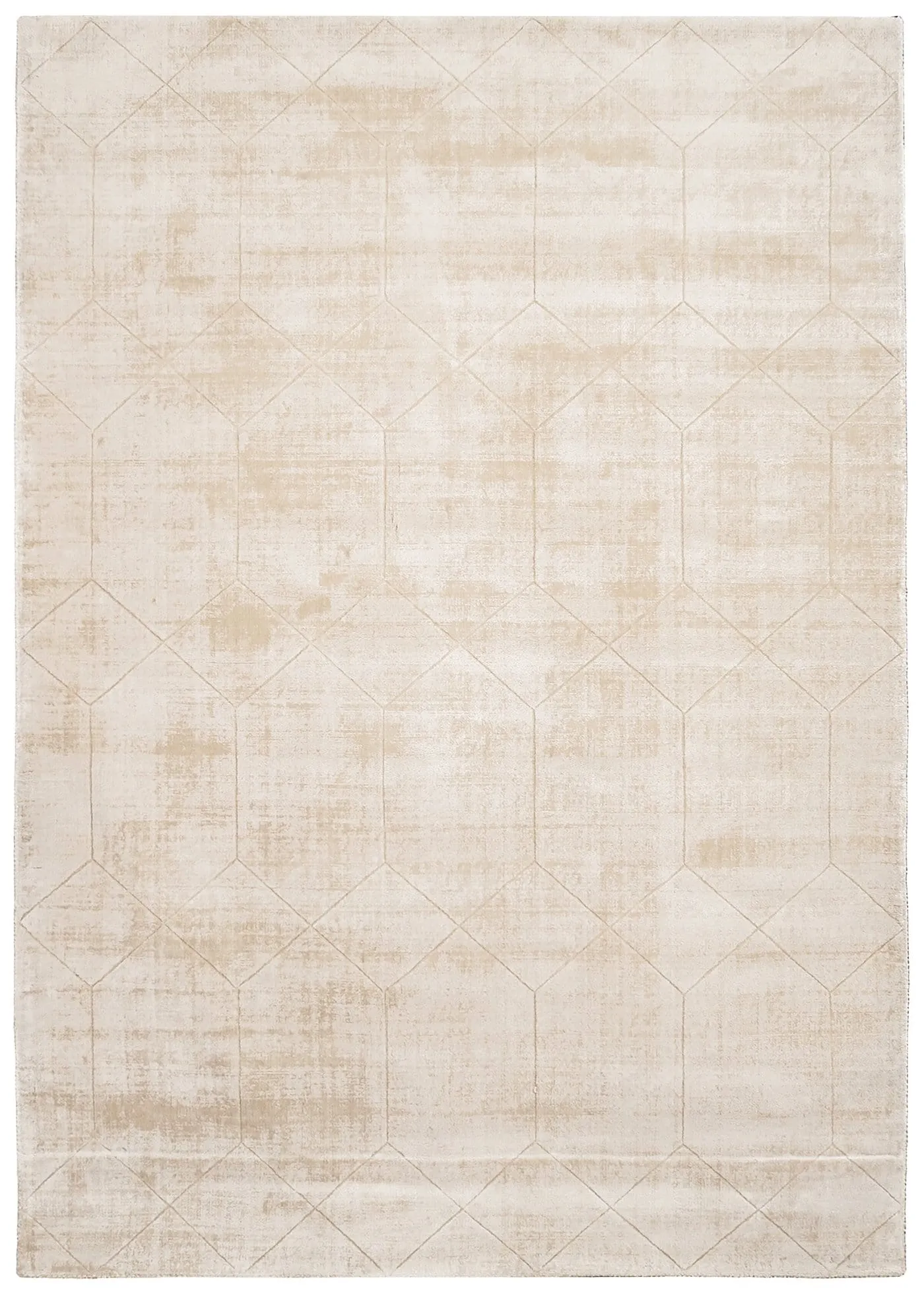 Parker Beige and Ivory Geometric Viscose Rugmodern color block patchwork rug
