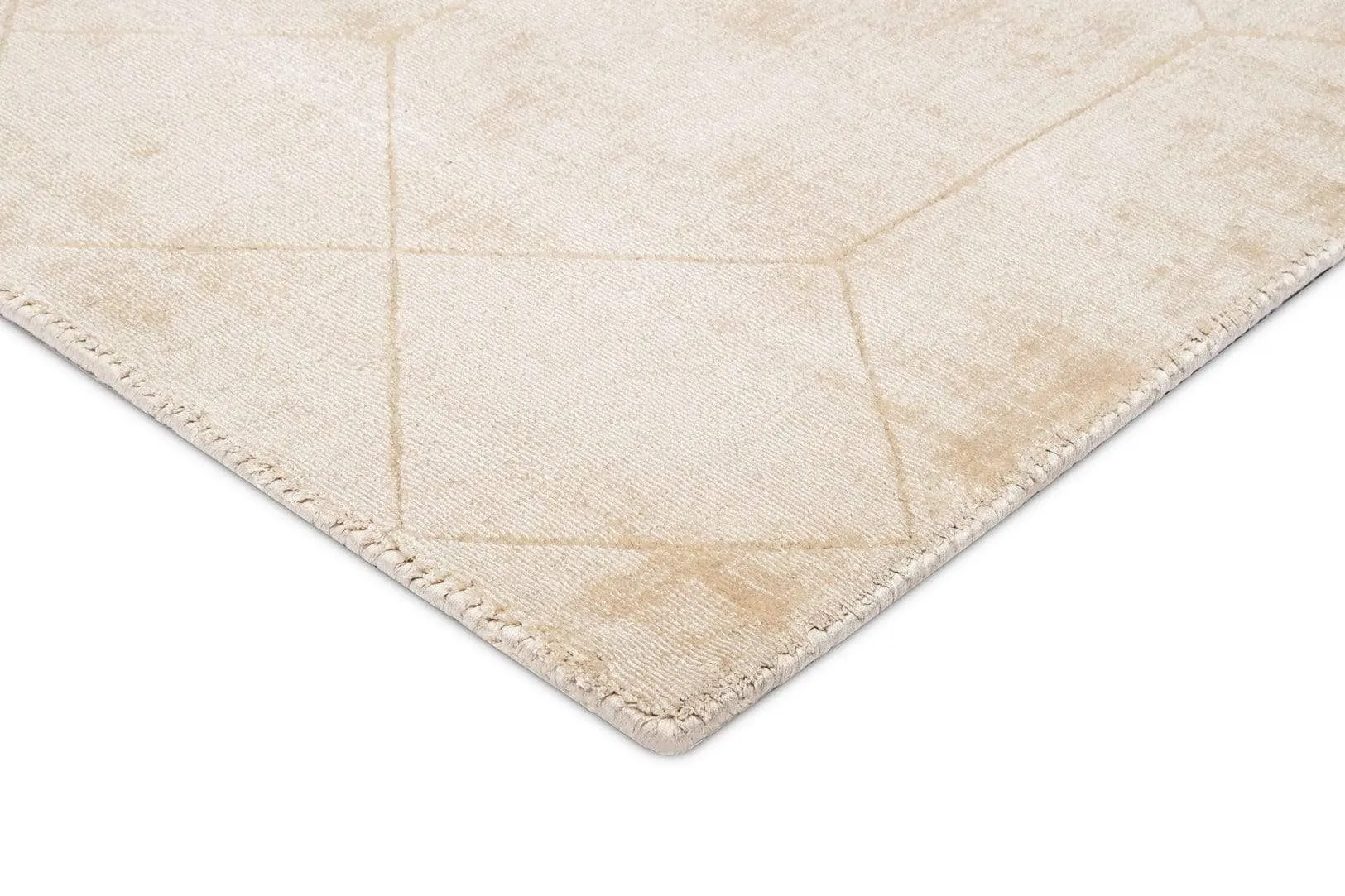 Parker Beige and Ivory Geometric Viscose Rug