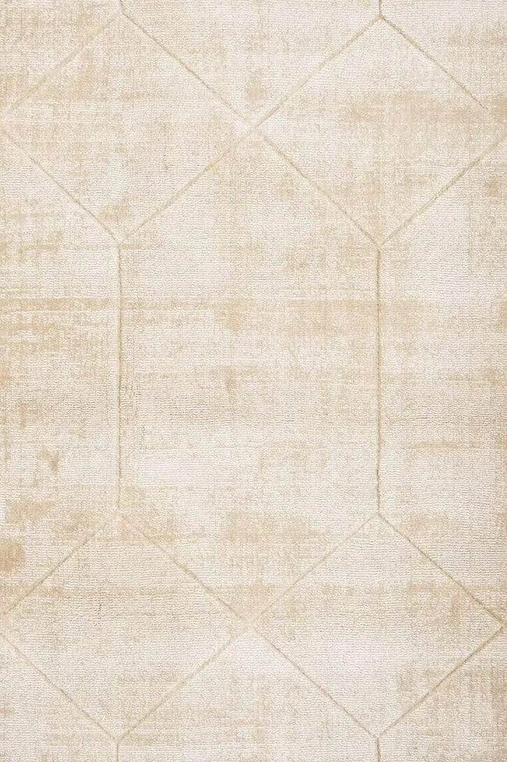 Parker Beige and Ivory Geometric Viscose Rug
