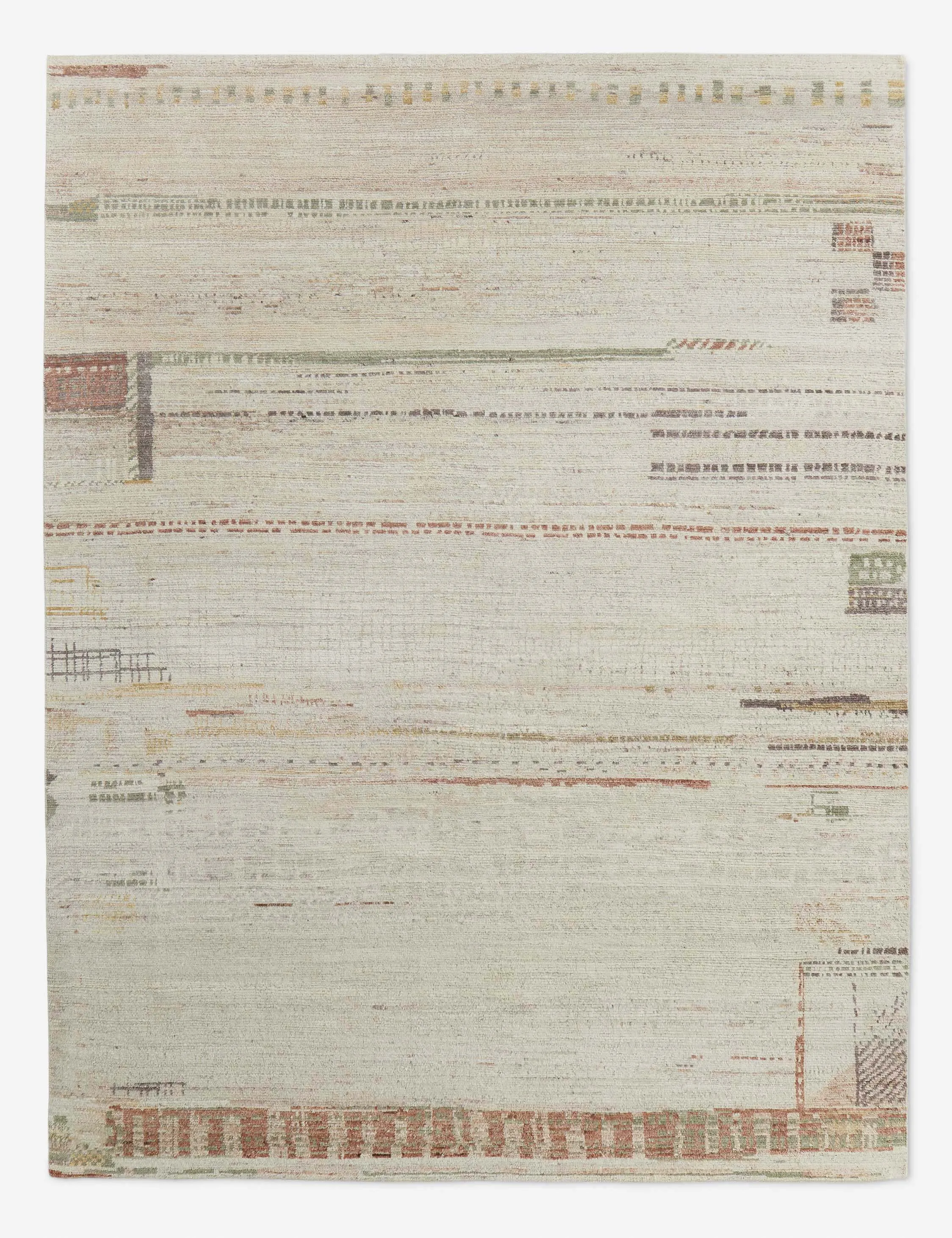 Parr Hand-Knotted Wool Rugmodern color block patchwork rug
