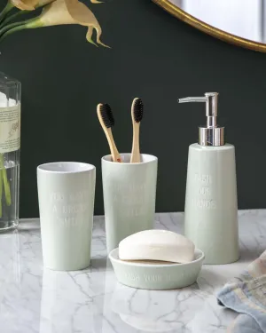 Pastel Perfection 4-Piece Bath Set - Greenbathroom decor,boho bathroom decor,minimalist bathroom decor