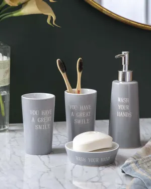 Pastel Perfection 4-Piece Bath Set - Greybathroom decor,boho bathroom decor,minimalist bathroom decor