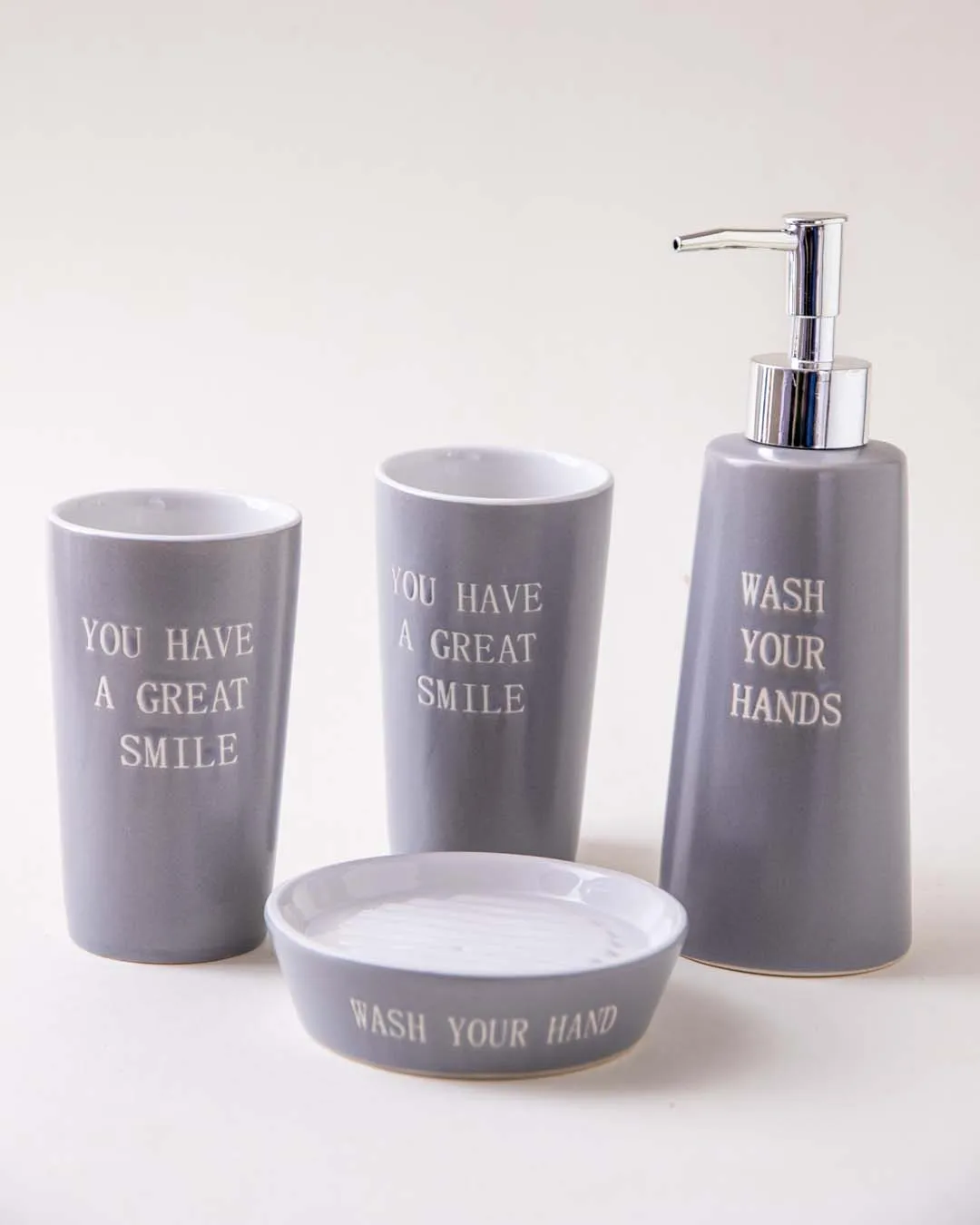 Pastel Perfection 4-Piece Bath Set - Grey