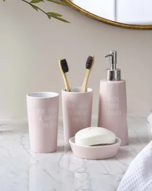 Pastel Perfection 4-Piece Bath Set - Pinkbathroom decor,boho bathroom decor,minimalist bathroom decor