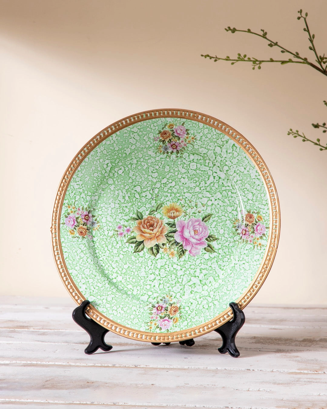 Pastel Rose Decorative Plate - 13"home decor ,wall decor 