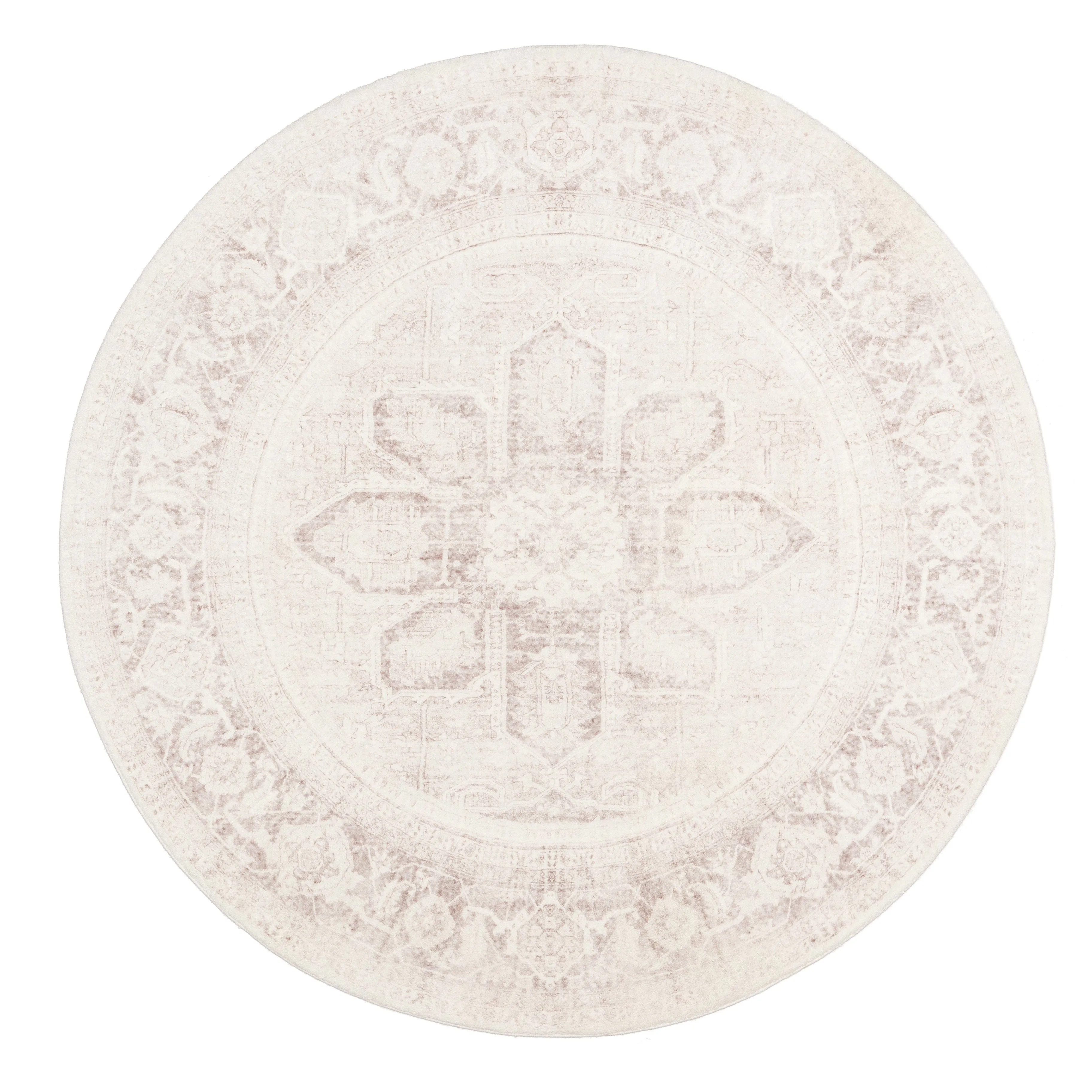 Patina Cream and Beige Distressed Washable Round Rugmodern color block patchwork rug