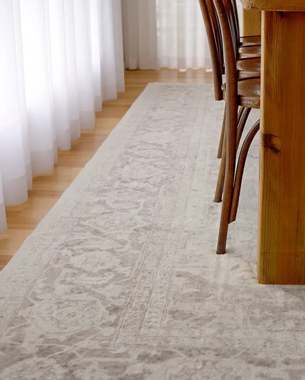 Patina Cream and Beige Distressed Washable Rug *NO RETURNS UNLESS FAULTY