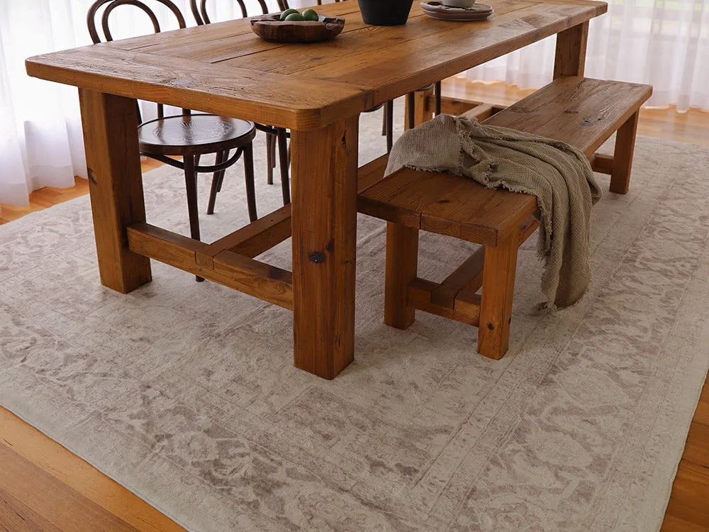 Patina Cream and Beige Distressed Washable Rug *NO RETURNS UNLESS FAULTY