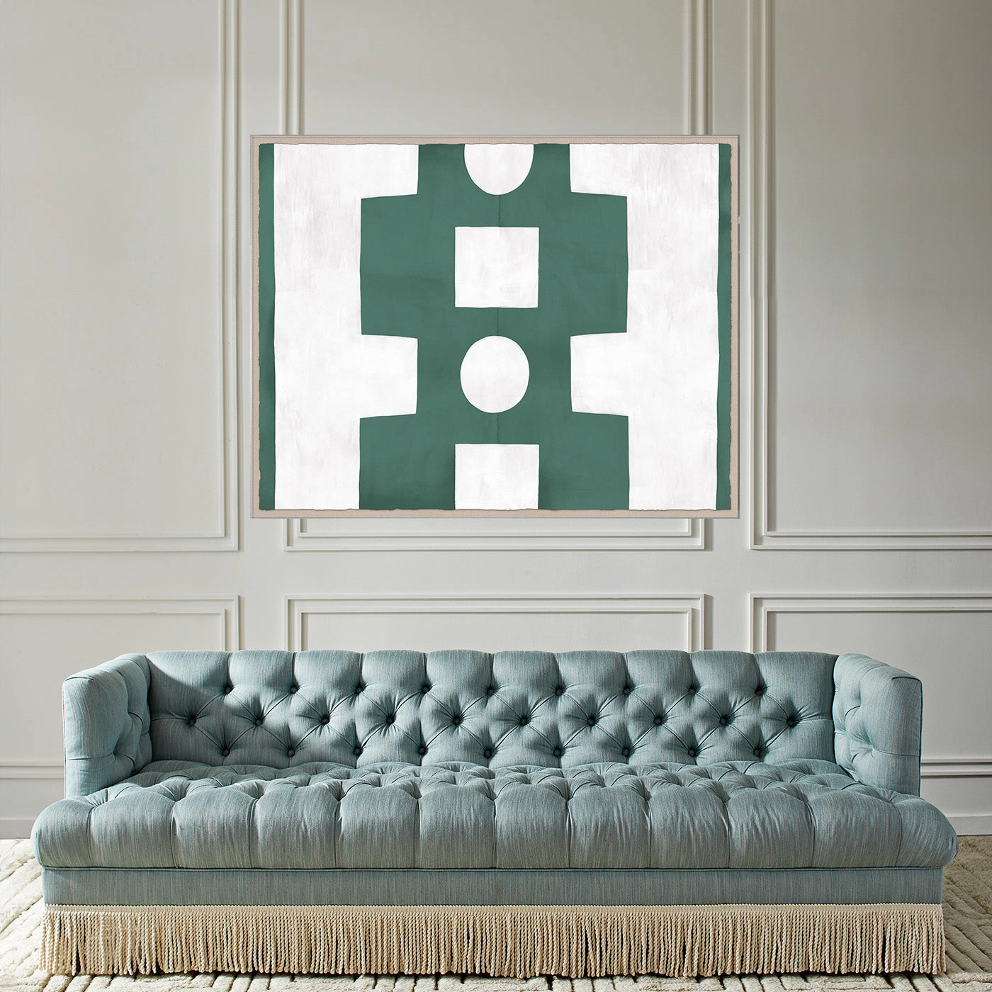 Paule Marrot, Green and White Abstract