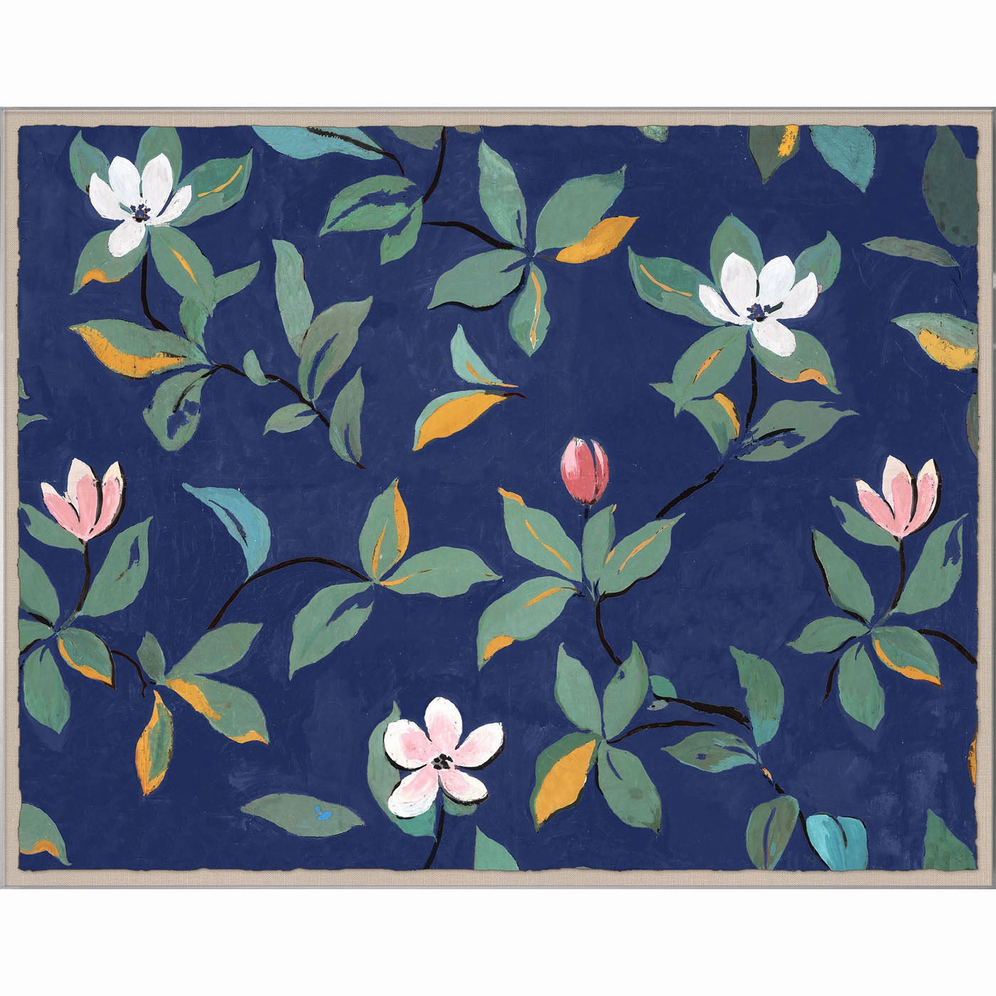 Paule Marrot, Midnight Blue Magnoliasnordic style wall decor