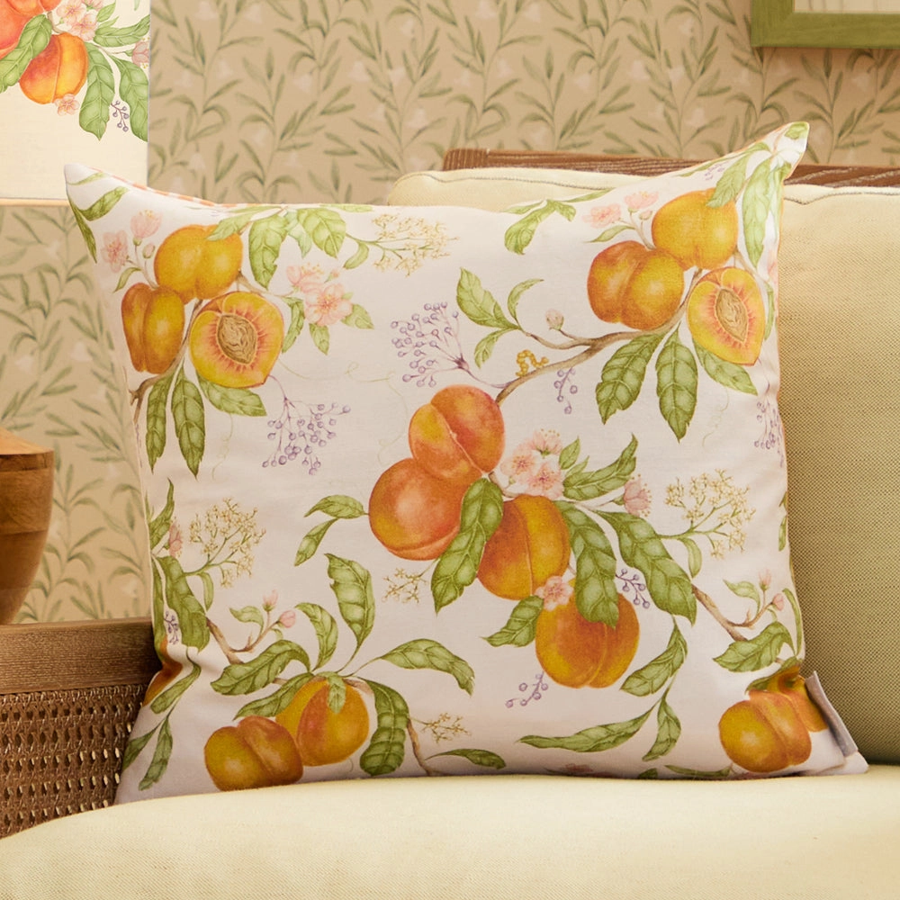 Peach Harvest Printed Cushion Orangebedding sets ,throw blankets 