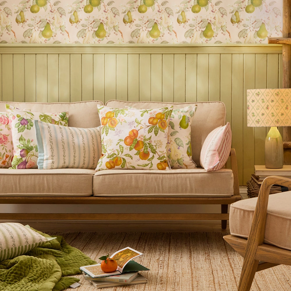 Peach Harvest Printed Cushion Orange