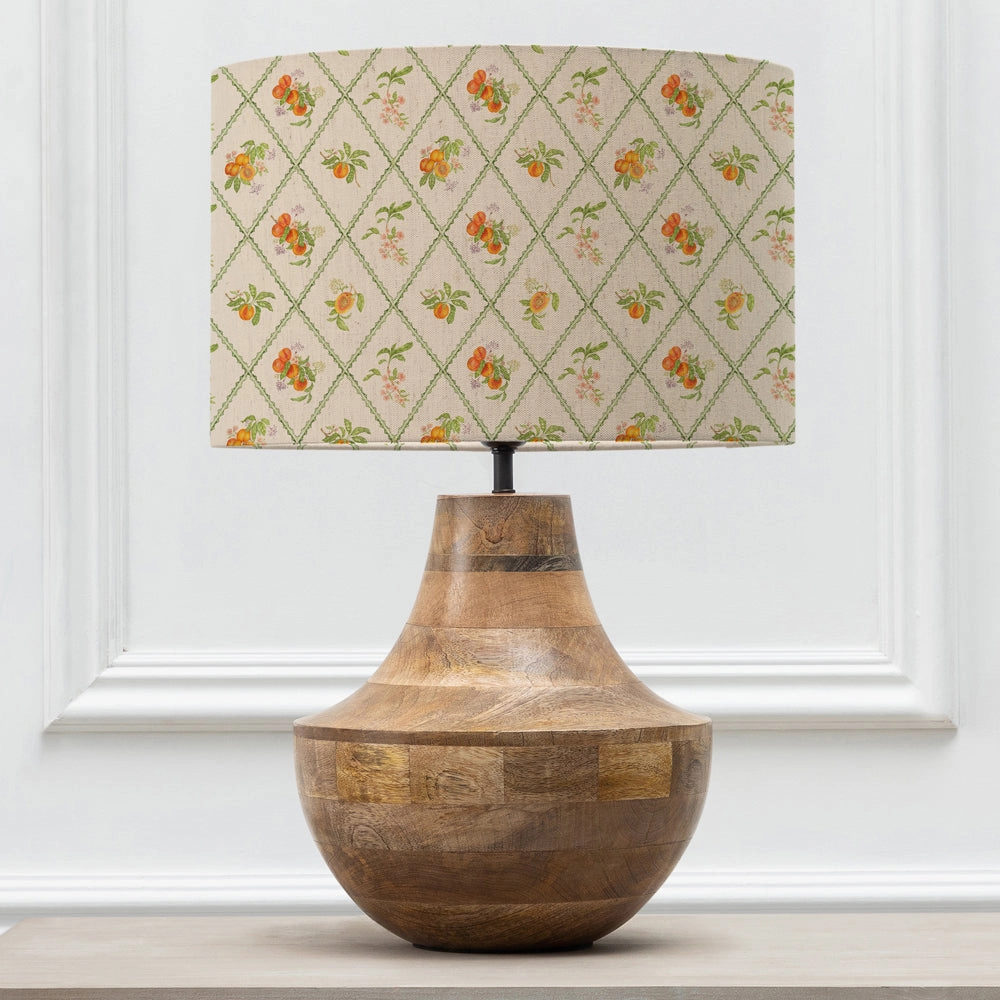 Peach Trellis Eva & Leven Complete Table Lamp Mango/Cream