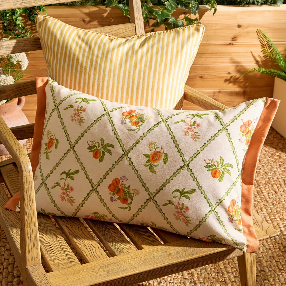 Peach Trellis Printed Outdoor Cushion Orangebedding sets ,throw blankets 