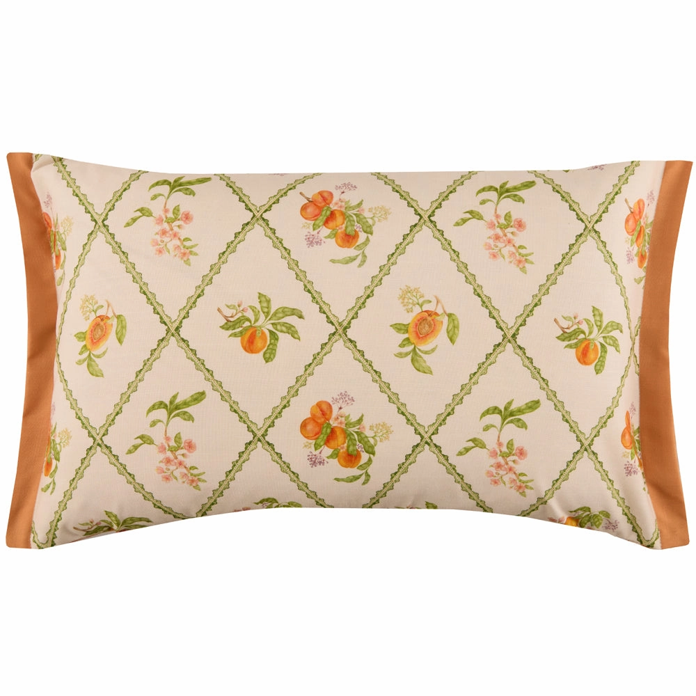 Peach Trellis Printed Outdoor Cushion Orange