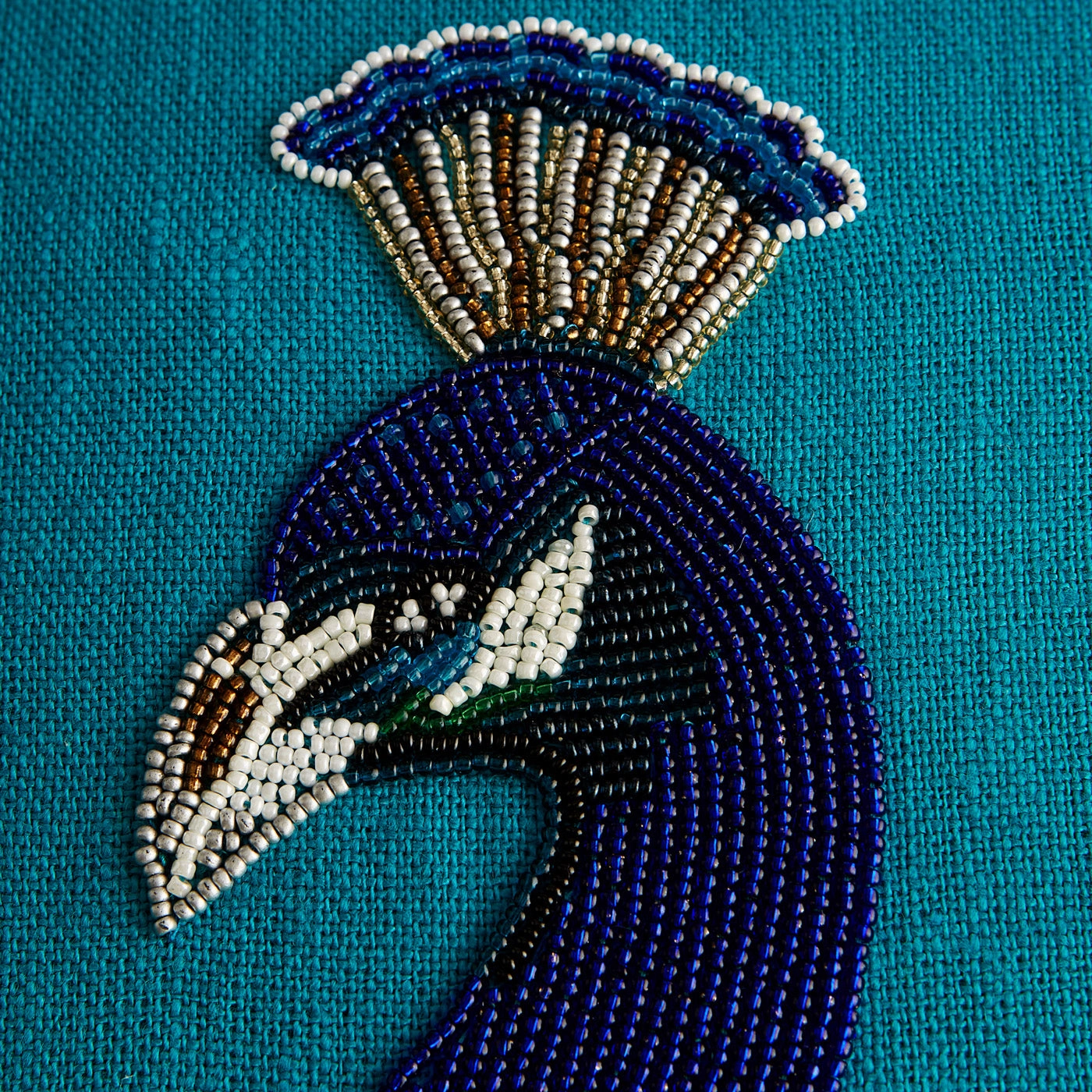 Peacock Beaded Pillow