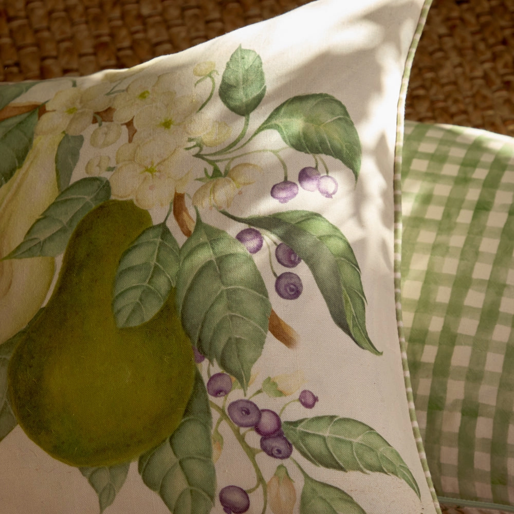 Pear Orchard Printed Outdoor Cushion Green