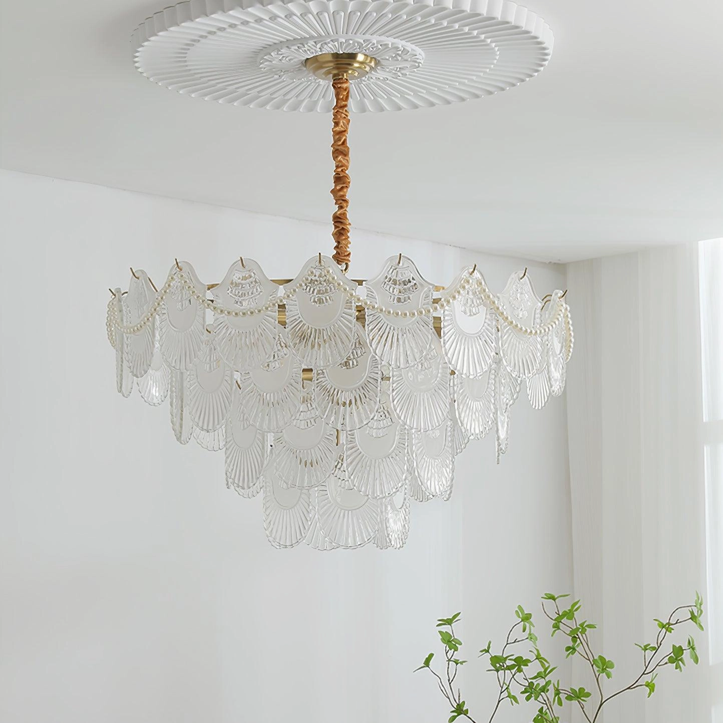 Pearl Glass Shell Chandelier