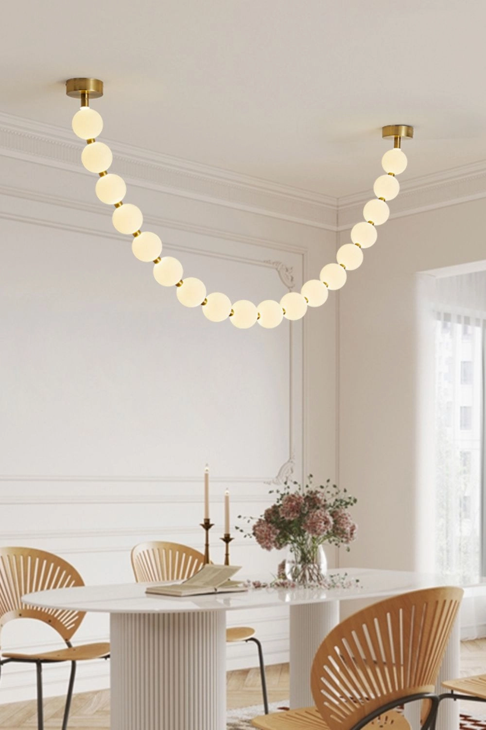 Pearl Necklace Balls Chandelier