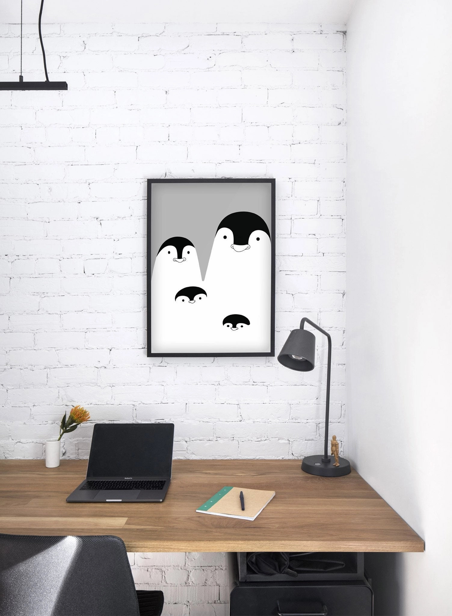 Penguin Family in Black, Poster