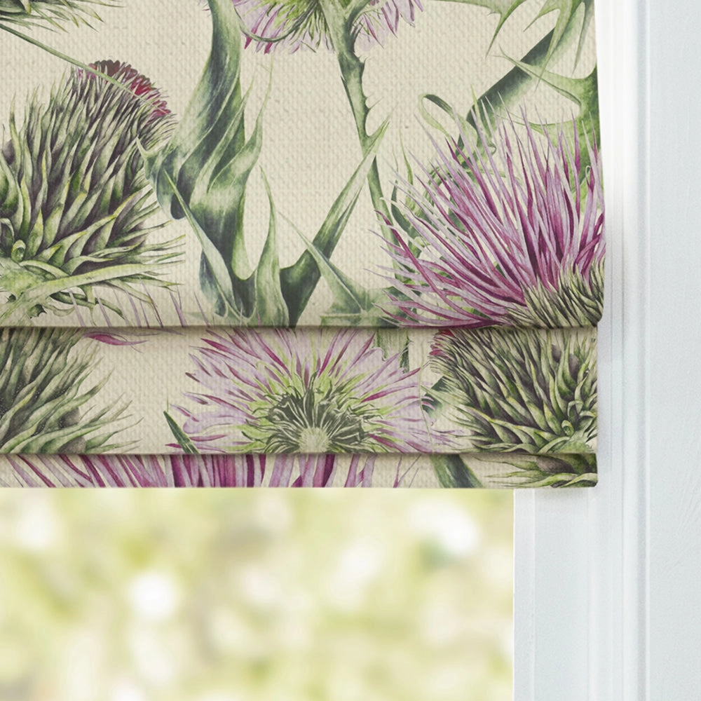 Penton Printed Cotton Made to Measure Roman Blinds Fuchsia/Natural