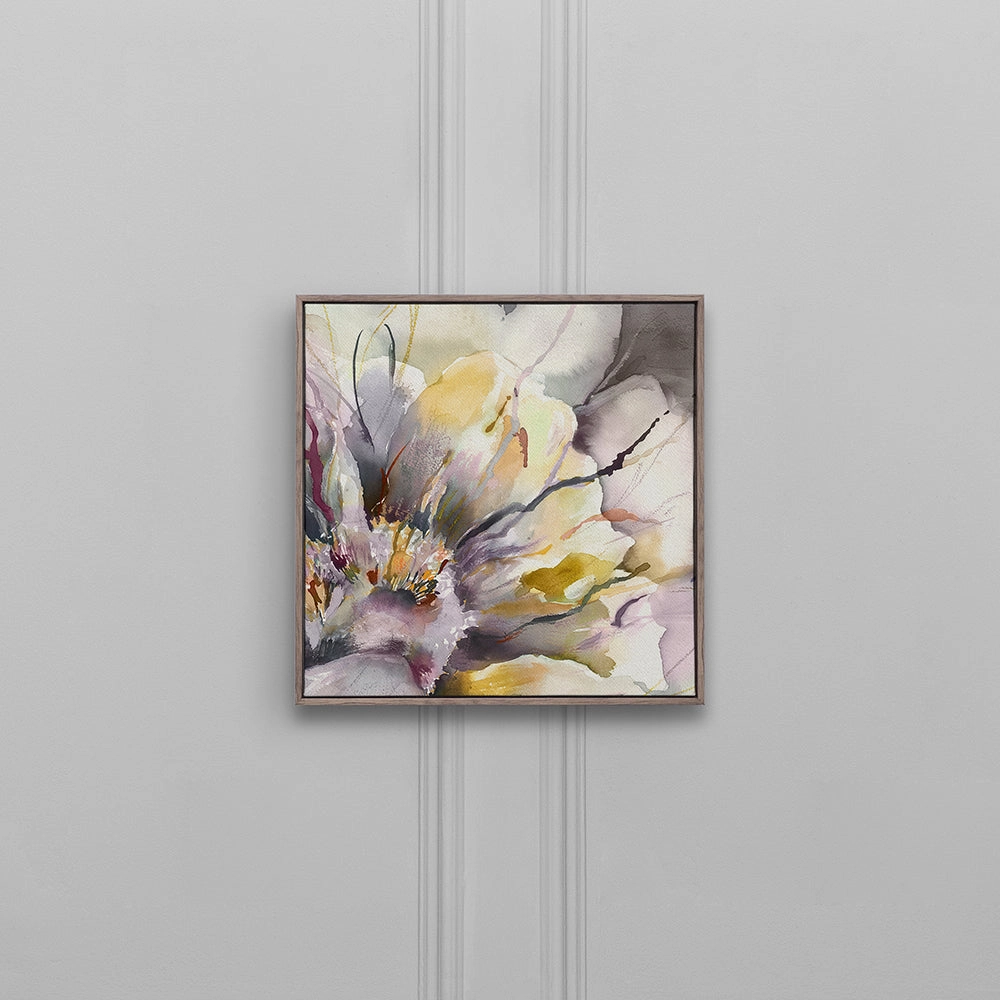 Peonia Framed Canvas Stone