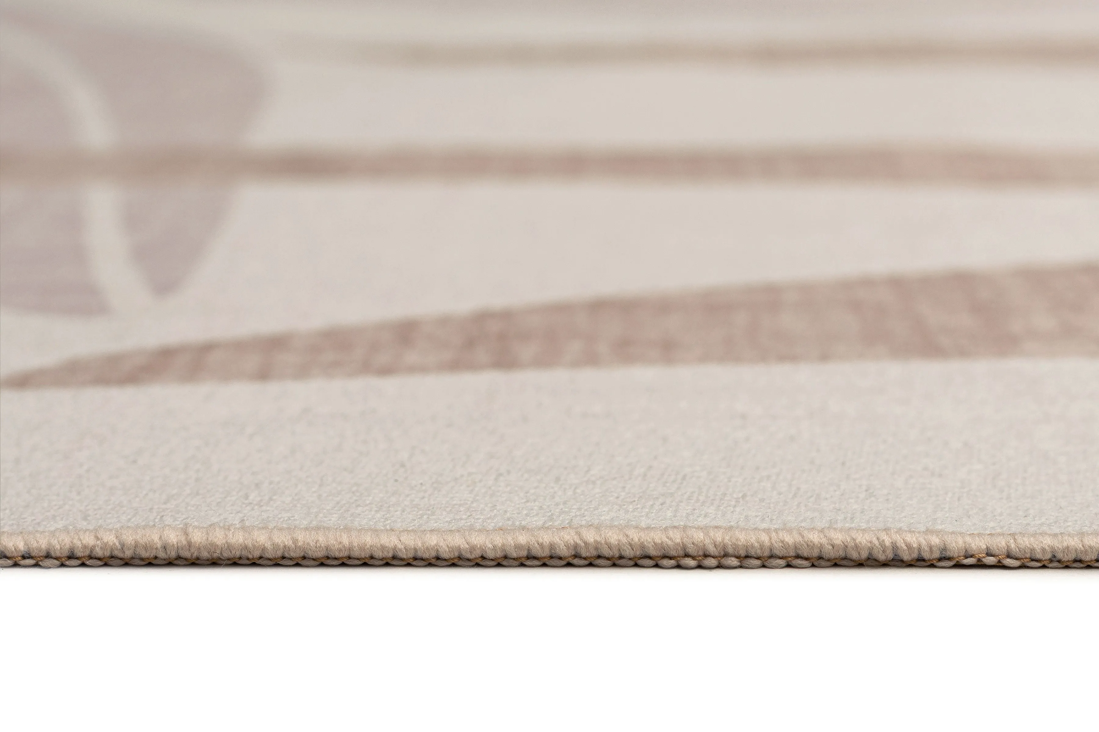 Perlha Beige and Grey Botanical Washable Rug