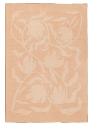 Pernilla Peach Botanical Washable Rugmodern color block patchwork rug